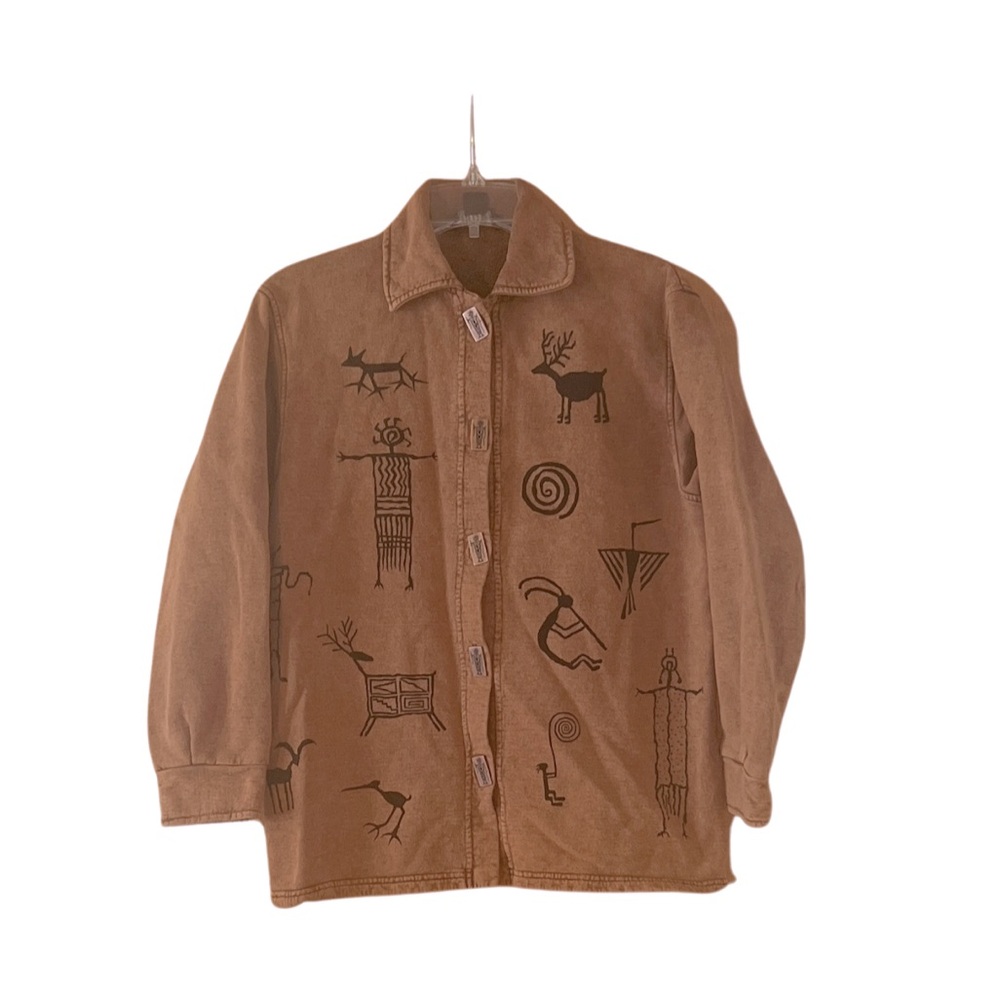 Brown Jacket with Black Tribal Patterns